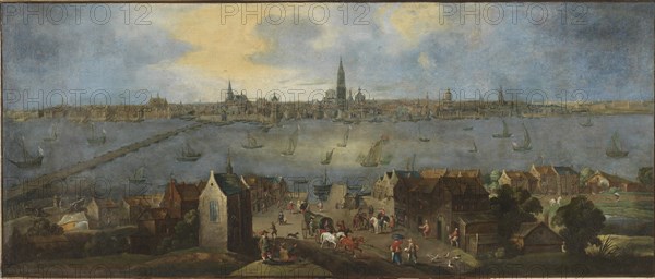 Gezicht op de rede van Antwerpen, Between 1682 and 1702. Creator: Schoevaerdts, Matthijs