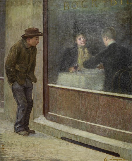 Reflections of a Hungry Man or Social Contrasts, 1894. Creator: Longoni, Emilio