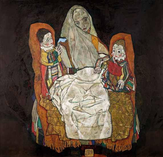 Mother with Two Children III, 1915-1917. Creator: Schiele, Egon