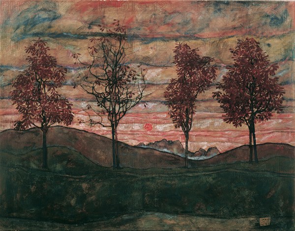 Four Trees, 1917. Creator: Schiele, Egon