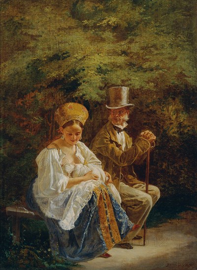 The old bachelor, 1847-1849. Creator: Zichy, Mihály