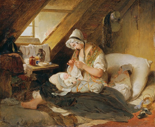 The poor officer's widow, 1836. Creator: Fendi, Peter