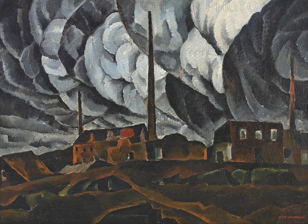 Landscape with factory building, Early 1920s. Creator: Nivinsky, Ignati Ignatyevich