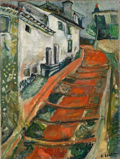 L'escalier rouge à Cagnes