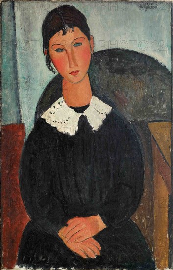 Elvire au col blanc , 1917-1918. Creator: Modigliani, Amedeo