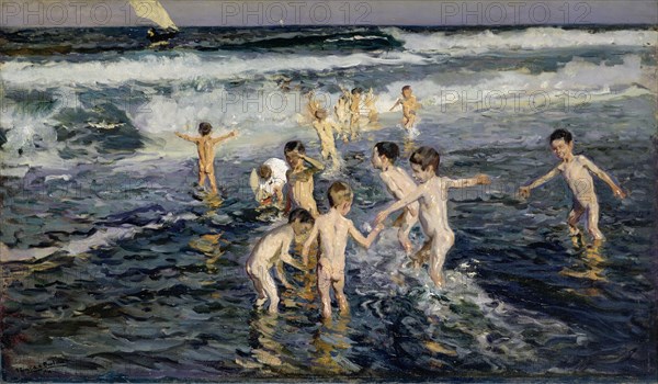 Bañar a los niños, 1899. Creator: Sorolla y Bastida, Joaquín