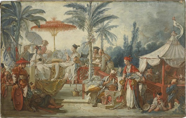 The Meal of the Emperor of China (Le Repas de l'empereur de Chine), 1742. Creator: Boucher, François (1703-1770).