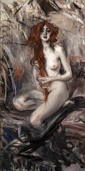 Woman Combing Her Hair, c. 1912. Creator: Boldini, Giovanni