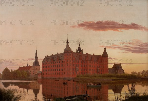 Frederiksborg Slot ved Aftenbelysning