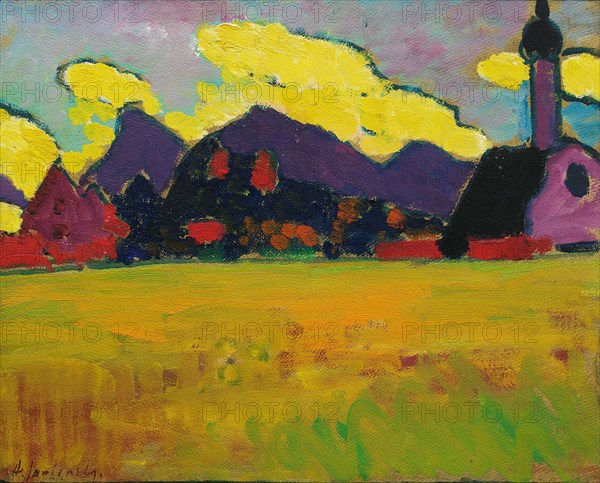 Landscape at Murnau (Yellow evening clouds), c. 1910. Creator: Javlensky, Alexei, von (1864-1941).