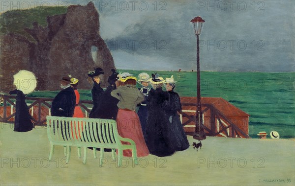 Les planches à Etretat, 1899. Creator: Vallotton, Felix Edouard