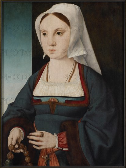 Portrait of a young lady with a rosary, 1514-1519. Creator: Cleve, Joos van