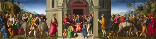 Joseph receives his Brothers , ca 1515. Creator: Bacchiacca, Francesco