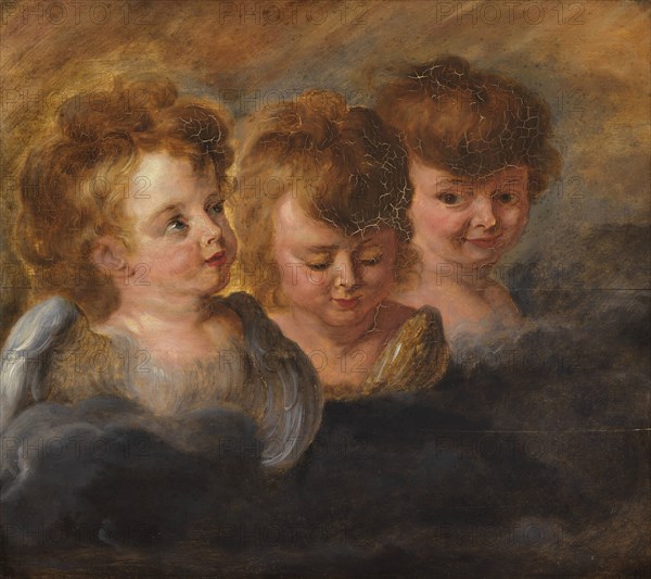 Three angel heads in the clouds. Creator: Rubens, Pieter Paul