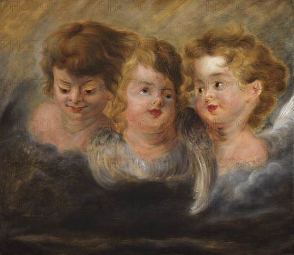 Three angel heads in the clouds. Creator: Rubens, Pieter Paul