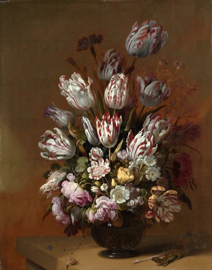 Still life with flowers, 1639. Creator: Bollongier, Hans Gillisz.
