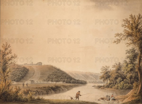 View of the Palace of Kurakin's Estate "Nadezhdino", 1800s. Creator: Moessmer, Joseph