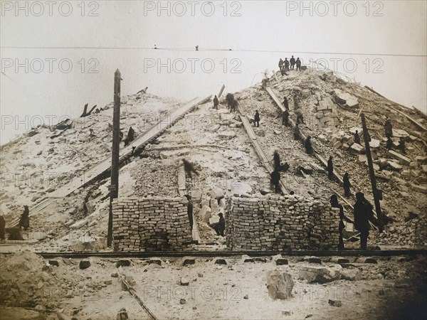 Preparation of the place for the construction of the Palace of the Soviets, ca 1931. Creator: Lebedev, Alexander Timofeevich