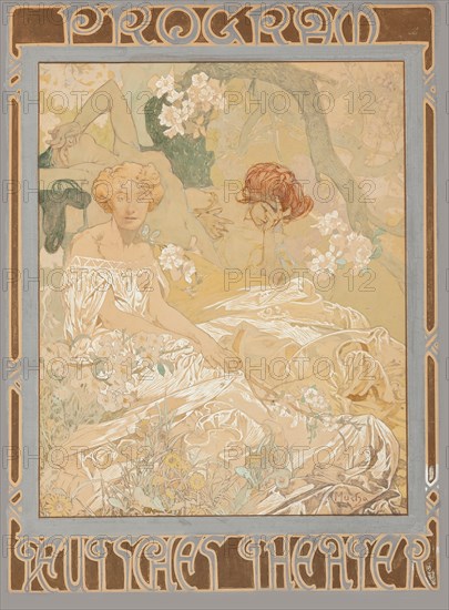 Deutsches Schauspielhaus. Theatre programme, 1908. Creator: Mucha, Alfons Marie (1860-1939).