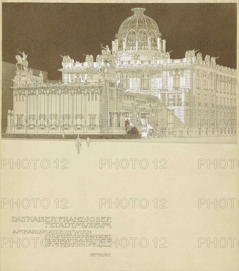 Design for the Emperor Franz Joseph City Museum, at the Vienna Karlsplatz, 1897-1898. Creator: Wagner, Otto Koloman