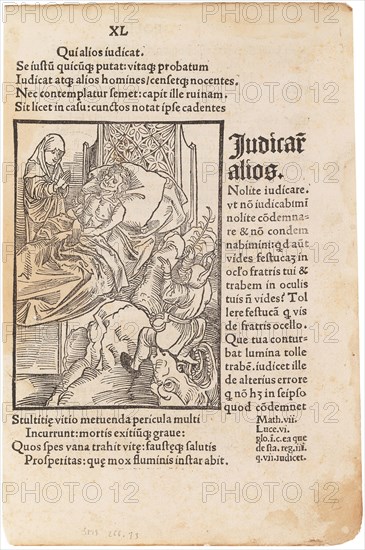 Illustration to the book "Ship of Fools" by Sebastian Brant, 1494. Creator: Dürer, Albrecht