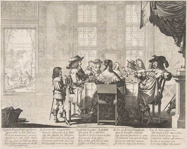 The Banquet of the Rich Man, mid to late 17th century. Creator: Abraham Bosse.