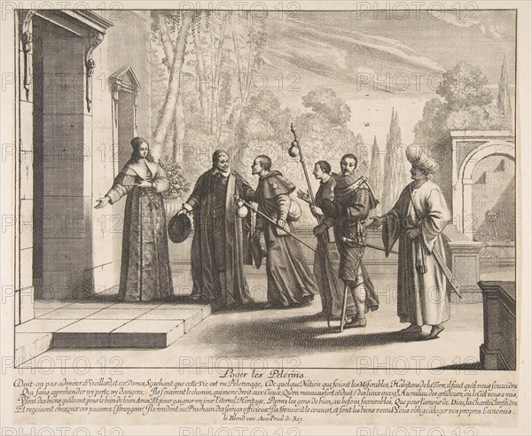 Lodging Pilgrims, possibly 1635. Creator: Abraham Bosse.