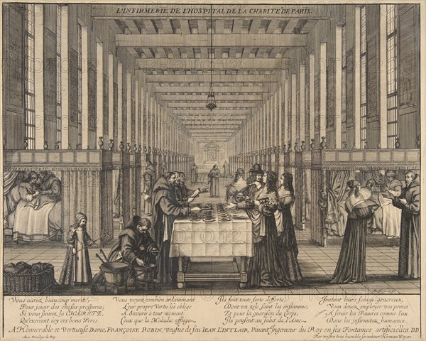 The Infirmary of the Hospital of Charity, ca. 1639. Creator: Abraham Bosse.