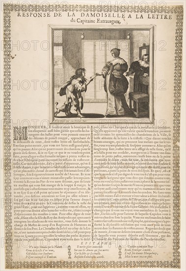 Young Lady's Reply to the Captain's Letter, ca. 1636. Creator: Abraham Bosse.