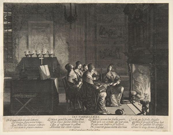 The Wise Virgins Resting Whilst Awaiting the Arrival of The Husband, ca. 1635. Creator: Abraham Bosse.