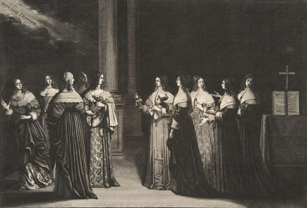 The Wise Virgins Refuse Oil to the Foolish Virgins, ca. 1635. Creator: Abraham Bosse.