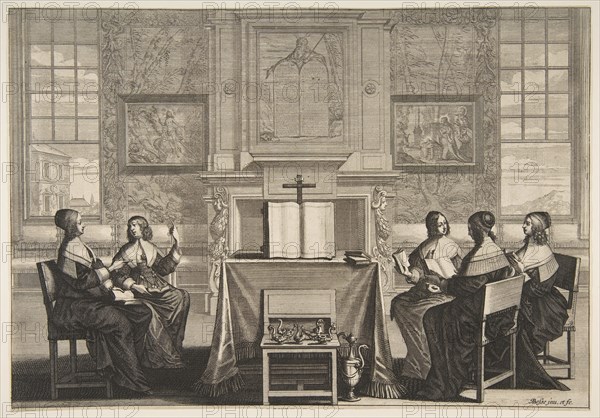 The Wise Virgins Conversing, ca. 1635. Creator: Abraham Bosse.