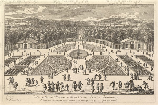 Veüe du Grand Parterre et de la Demie Lune de Richelieu, 17th century. Creator: Adam Perelle.