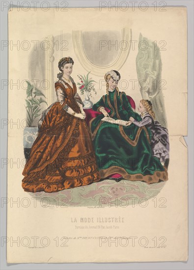 No. 51 from La Mode Illustrée, 1869. Creator: Adèle-Anaïs Colin.