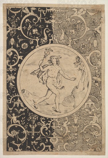 Mercury in a Decorative Frame with Grotesques, ca. 1600-1630 . Creator: Unknown.