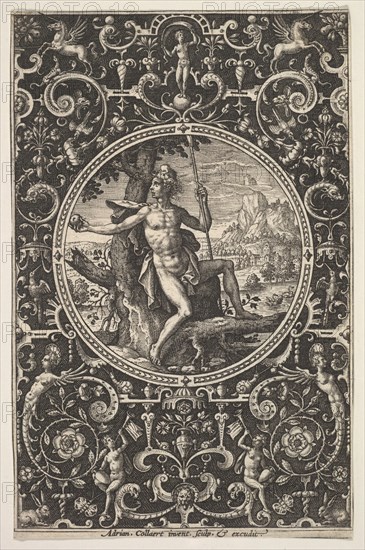 Paris in a Decorative Frame with Grotesques, ca. 1580-1600 . Creator: Adriaen Collaert.