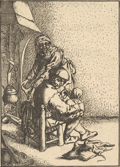 Father Feeding his Child, 1610-85. Creator: Unknown.