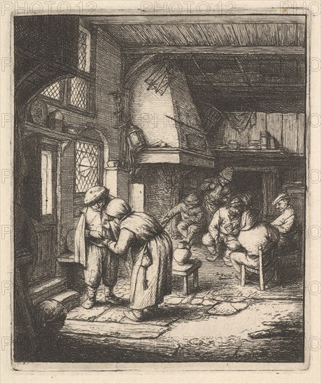 Peasant Paying his Bill, 17th century. Creator: Adriaen van Ostade.