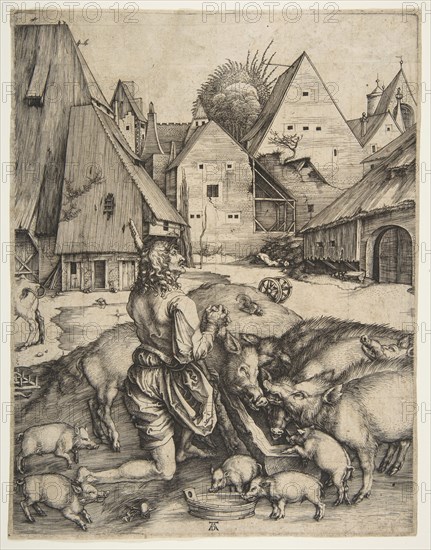 The Prodigal Son, ca. 1496. Creator: Albrecht Durer.