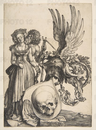 Coat of Arms with a Skull, 1503. Creator: Albrecht Durer.