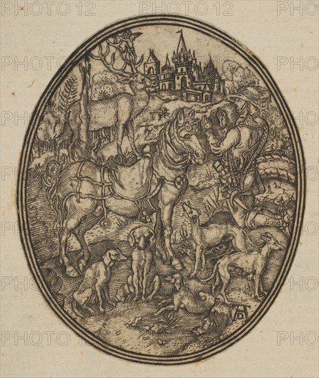 Saint Eustace (reduced reverse copy in oval).n.d. Creator: Unknown.