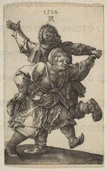 Peasant Couple Dancing, 1514. Creator: Albrecht Durer.