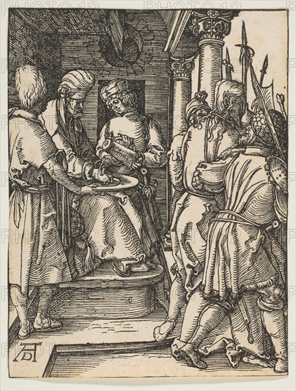 Pilate Washing His Hands, from The Small Passion, ca. 1509. Creator: Albrecht Durer.