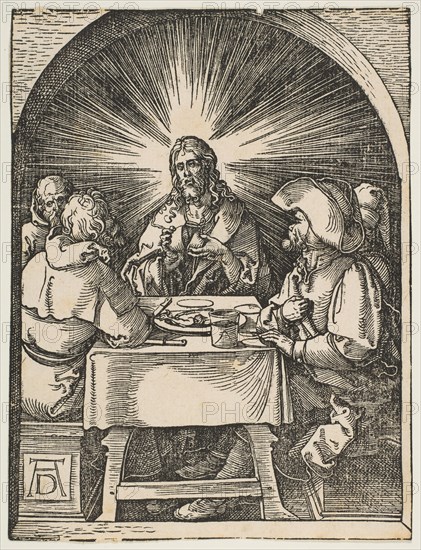 Christ in Emmaus, from The Small Passion, ca. 1510. Creator: Albrecht Durer.