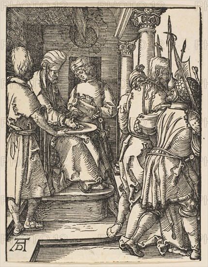 Pilate Washing His Hands, from The Small Passion, ca. 1509. Creator: Albrecht Durer.