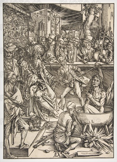 The Martyrdom of Saint John, from The Apocalypse, Latin Edition 1511, ca. 1496. Creator: Albrecht Durer.