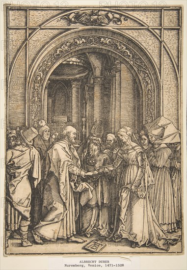 The Betrothal of the Virgin, from The Life of the Virgin, ca. 1503. Creator: Albrecht Durer.
