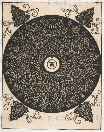 'The Fourth Knot'. Interlaced Roundel with a Round Medallion in its Center, after 1528. Creator: Albrecht Durer.