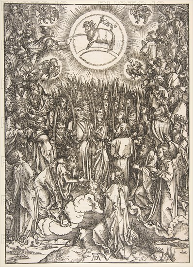 The Adoration of the Lamb, from the Apocalypse series.n.d. Creator: Albrecht Durer.