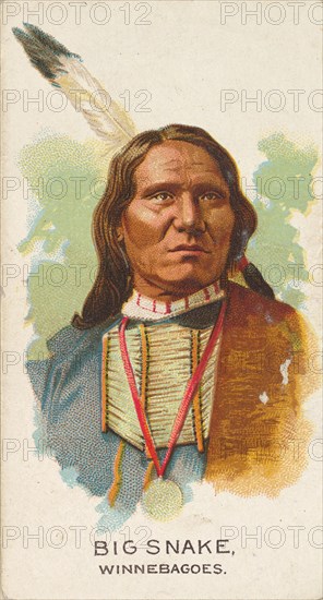 Big Snake, Winnebagoes, from the American Indian Chiefs series (N2) for Allen & Ginter Cig..., 1888. Creator: Allen & Ginter.